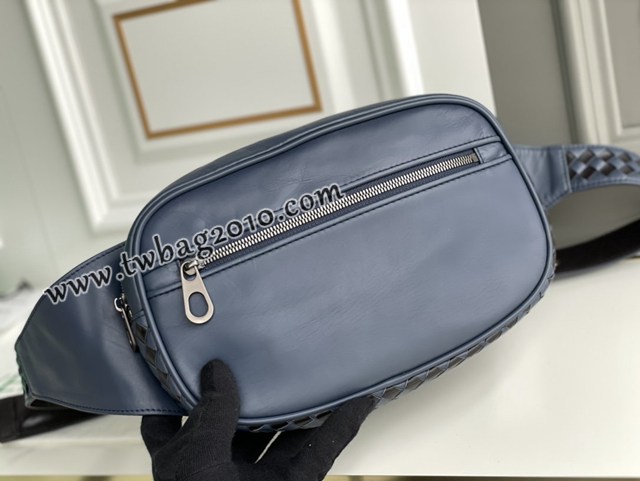 Bottega veneta高端男包 98025 寶緹嘉專櫃款腰包 BV經典款胎牛皮手工編織男士腰包挎包  gxz1356